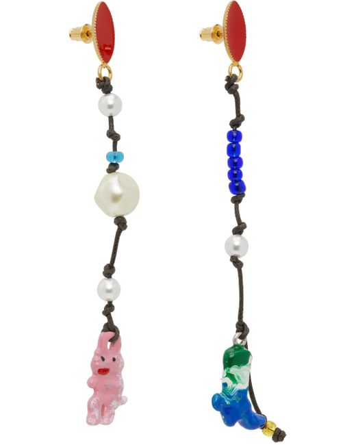 Marni Multicolor Graphic Charm Earrings for men