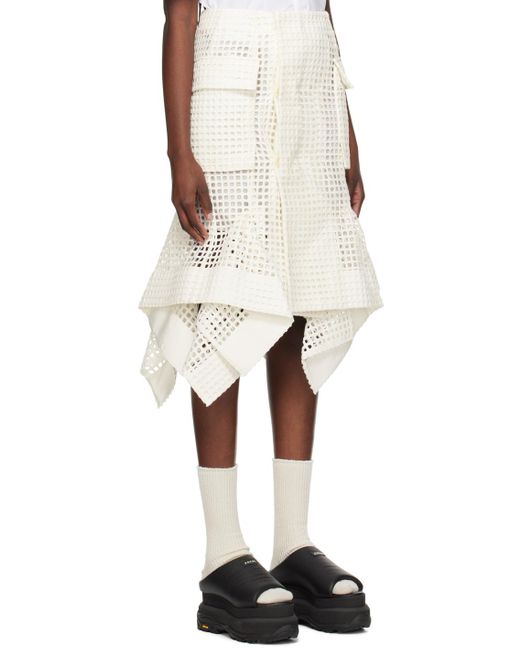 Sacai Natural Off-white Handkerchief Midi Skirt
