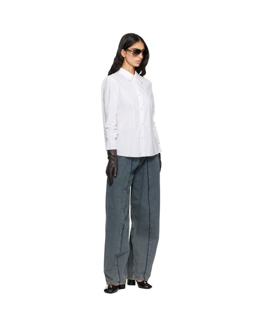 MM6 by Maison Margiela Blue Wide-Leg Jeans