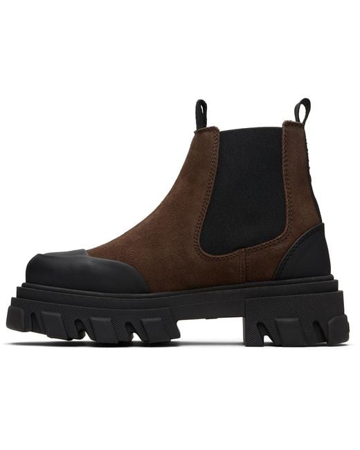 Ganni Black Cleated Low Chelsea Boots