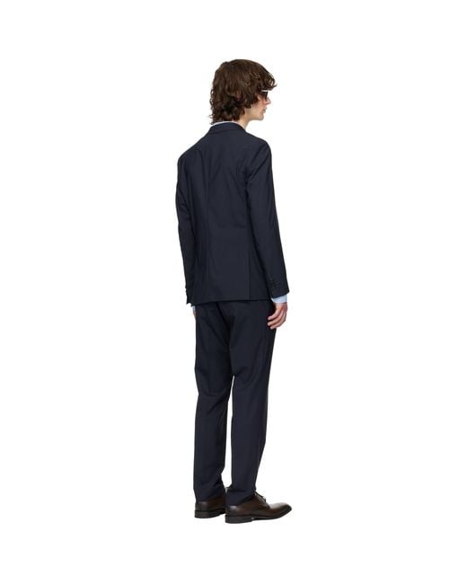 Boss Black Wool Ripstop Suit for men