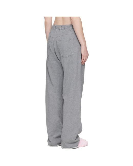 MM6 by Maison Margiela Gray Wide-Leg Cotton Trousers
