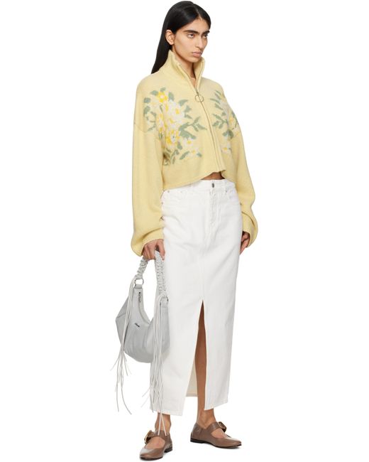 Holzweiler White Slim-Fit Denim Maxi Skirt