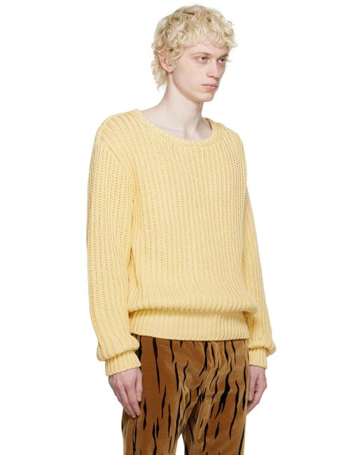 Bally Natural Yellow Crewneck Sweater for men