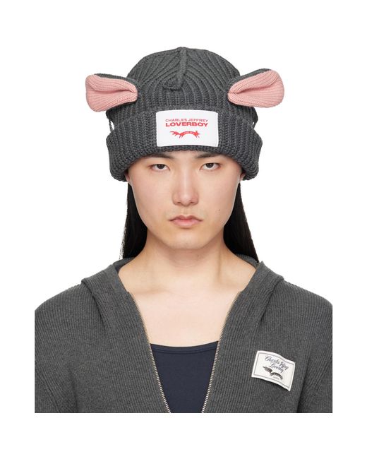 Charles Jeffrey Black Chunky Rat Beanie for men