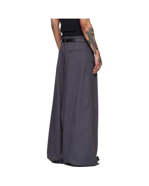 Lu'u Dan Black Lowline Trousers for men