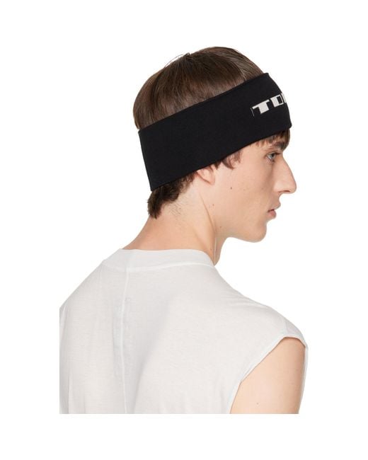 Rick Owens Black Tower Knit Headband for men