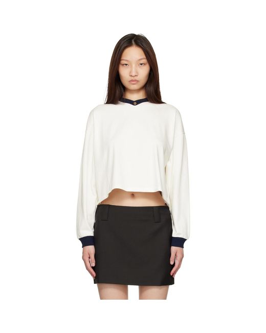 Versace White Stretch Cotton-Jersey Long-Sleeved T-Shirt