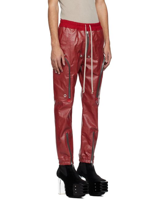 Rick Owens Red Bauhaus Cargo Pants for men