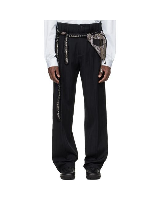 Kiko Kostadinov Black Tarhos Pleated Trousers for men