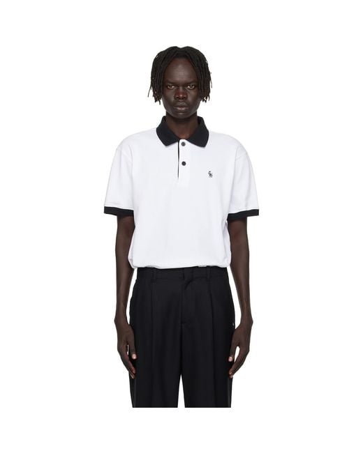 Ernest W. Baker Black 'Ewb' Embroidered Polo for men