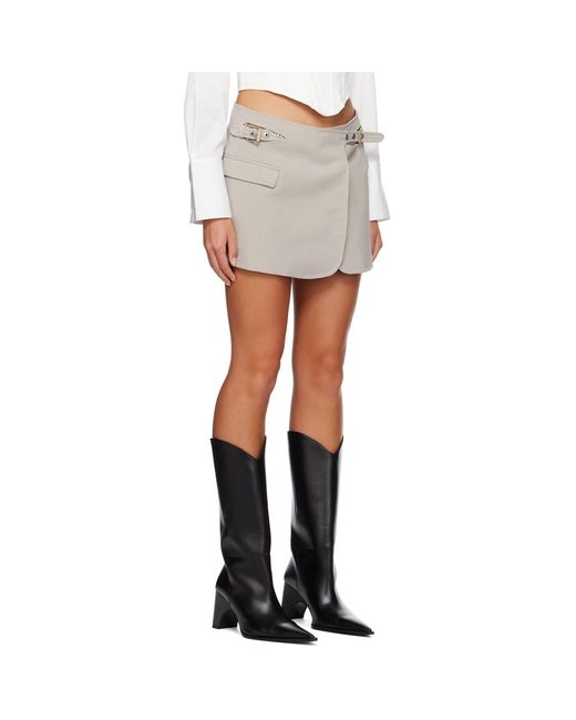 Dion Lee White Taupe Interlock Skirt