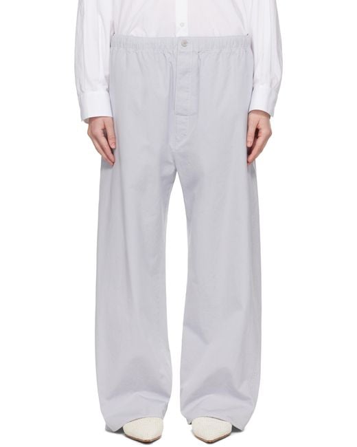 Carven グレー マット ポプリン プルオン トラウザーズ White
