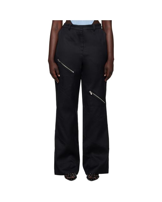 Sinéad O'Dwyer Black Spiral Zip Trousers