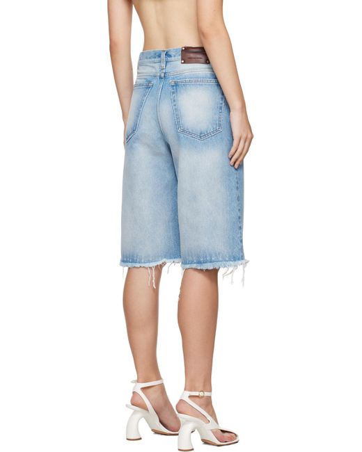 Short Bleu En Denim À Bords Effilochés Dries Van Noten en coloris Blue