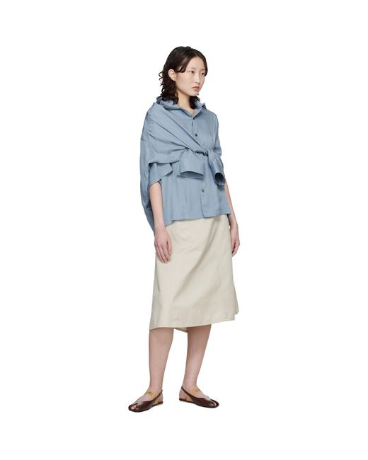 Maison Mihara Yasuhiro Blue Shawl Layered Shirt