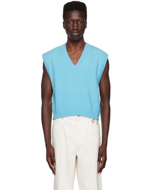 Gilet Bleu À Col En V Wooyoungmi pour homme en coloris Blue