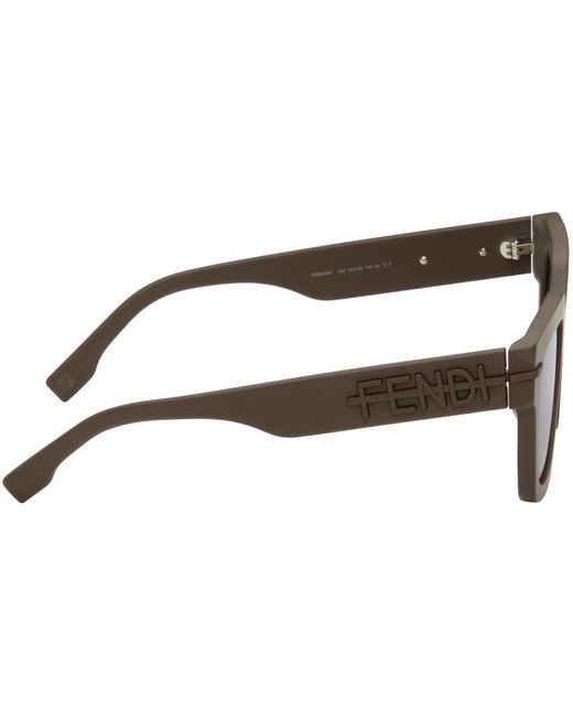 Fendi Black Brown Graphy Sunglasses for men