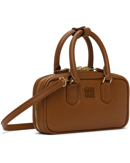 Miu Miu Brown Arcadie Leather Mini Bag