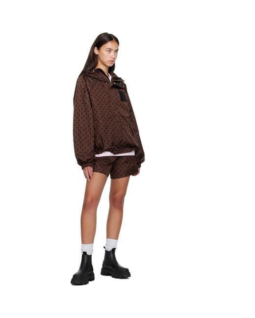 Ganni Brown Printed Flyweight Nylon Boxer Shorts