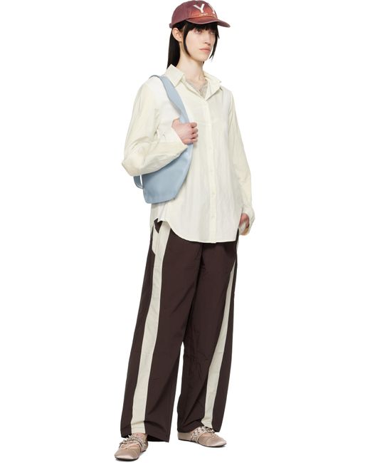 OPEN YY オフホワイト カーブド パネル シャツ White