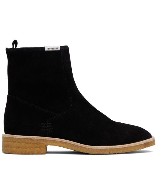 Represent Black Crepe Chelsea Boots for men
