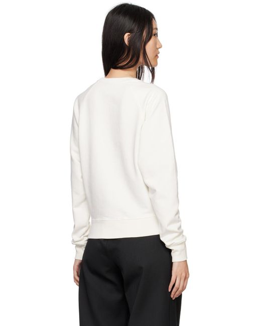 Maison Kitsuné White Off- Fox Head Adjusted Sweatshirt