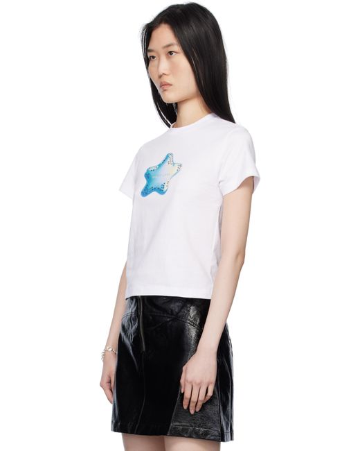 Sandy Liang ホワイト Ame ベビーTシャツ Black