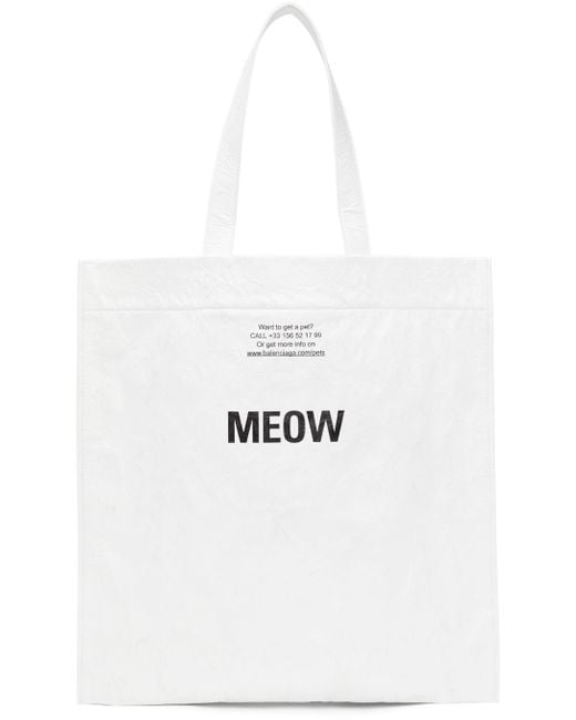 BALENCIAGA　I LOVE CATS エコバッグ メンズ Balenciaga I Love Pets コレクション ホワイトミディアム I