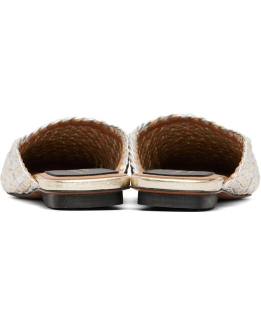 Stella McCartney Black Metallic Woven Slip-On Loafers