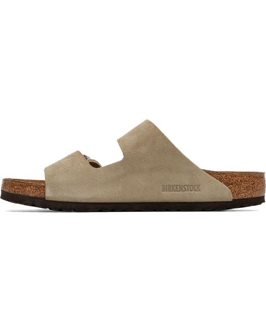 Birkenstock Brown Regular Arizona Suede Leather Sandals for men