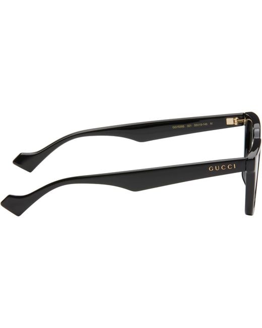 Gucci Black Rectangular-Frame Sunglasses for men