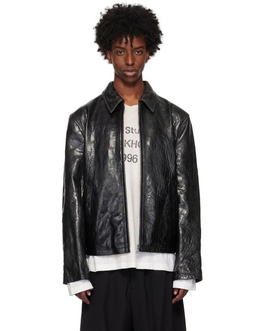 Acne Black Bubble Nappa Leather Jacket for men