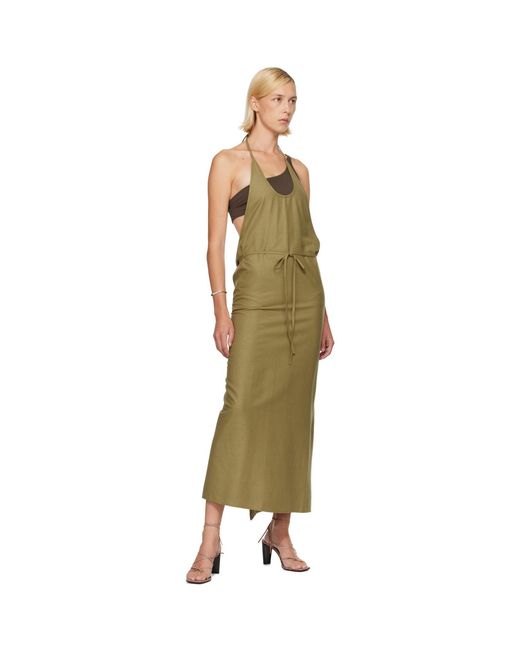 Baserange Green Apron Midi Dress