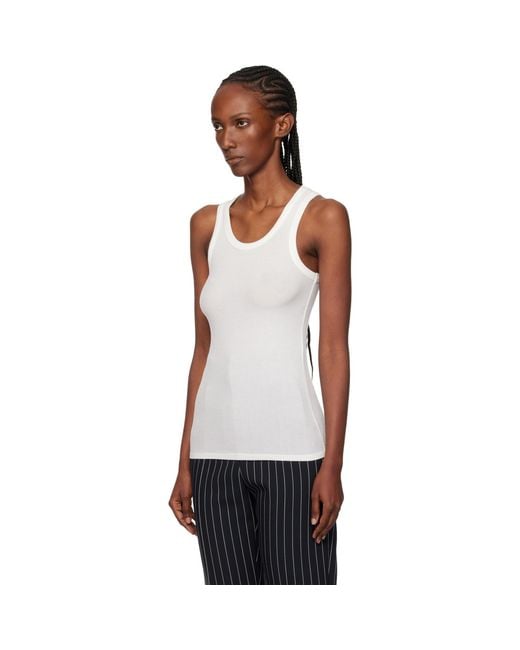 Mugler Black Ribbed Tank Top