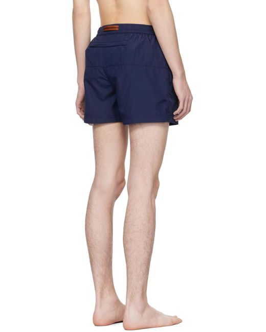 Zegna Blue Drawstring Swim Shorts for men