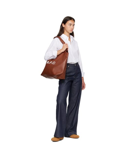 A.P.C. Brown Tan Ninon Tote