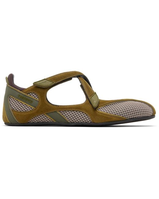 The Attico Black Khaki Floor 01 Ballerina Flats