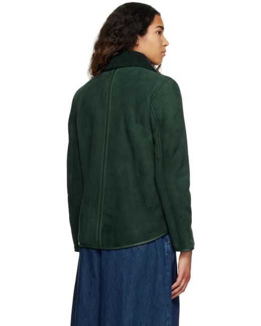 YMC Green Brainticket Mk2 Leather Jacket