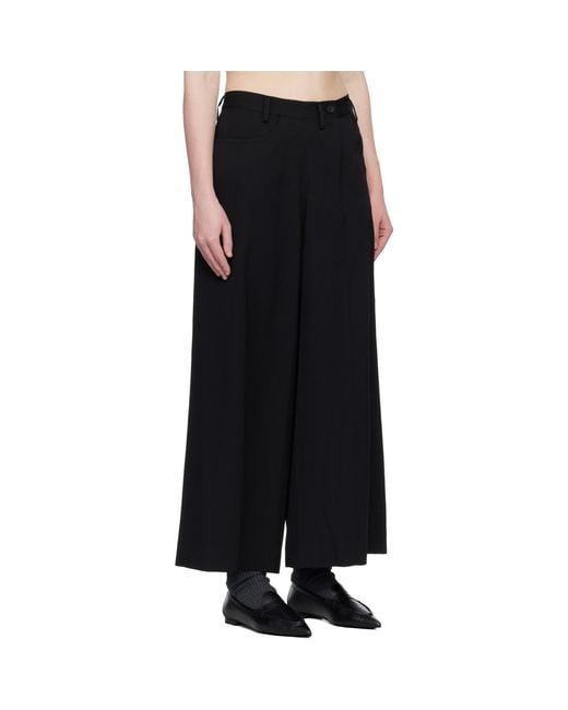 Yohji Yamamoto Black Gabardine Asymmetry baggy Trousers