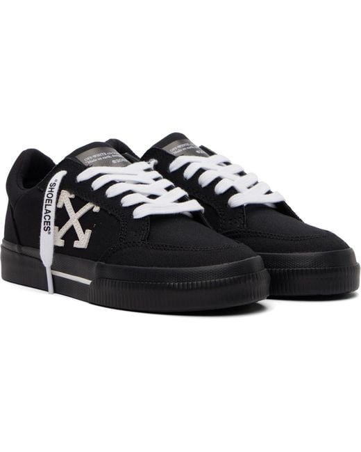 Off-White c/o Virgil Abloh Black Vulcanized Low Canvas Sneakers for men