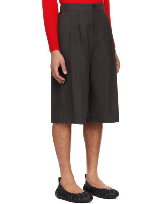 Amomento Black Two Tuck Shorts for men