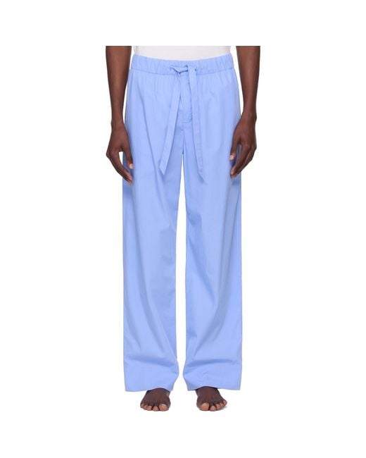 Tekla Blue Poplin Pyjama Pants for men