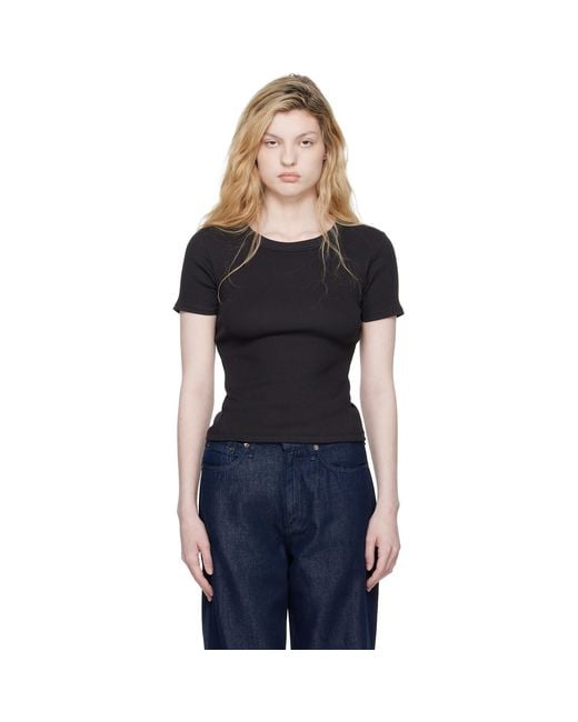 Rag & Bone Blue 'The Essential Ribbed' T-Shirt