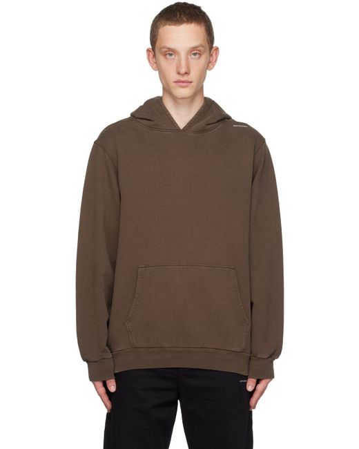AFFXWRKS Brown Embroidered Hoodie for men