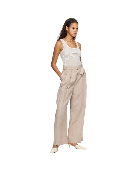 Subtle Le Nguyen Natural Pleated Trousers