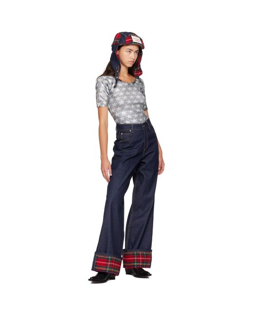 Charles Jeffrey Blue Scarf Wide Jeans