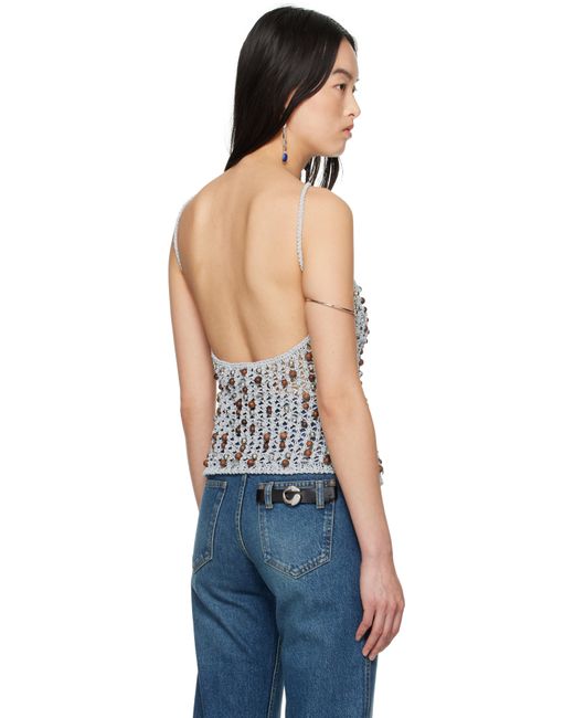 Coperni Black Beaded Knitted Tank Top