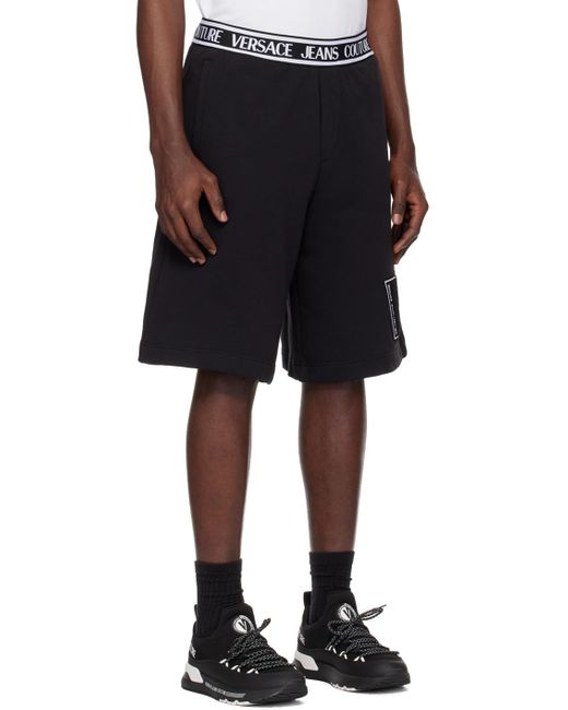 Versace Black V-Patch Shorts for men