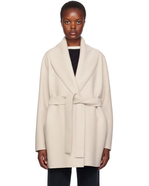Harris Wharf London Natural Off- Belted Coat